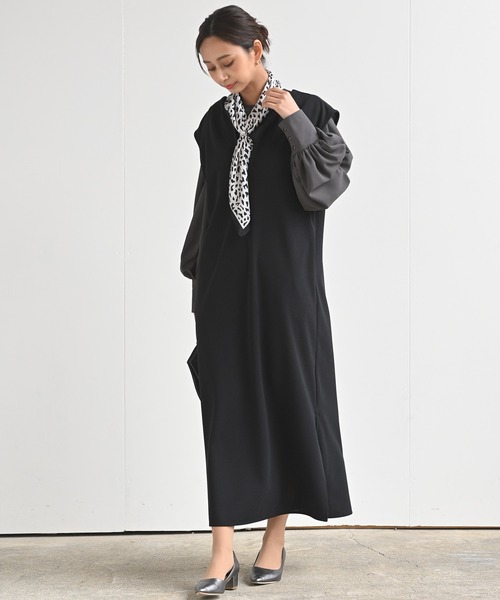 rps(アールピーエス)の「ボリュームスリーブブラウス(シャツ/ブラウス・レディース・オフホワイト/チャコールグレー/グレイッシュブルー・M)」の8枚目の写真