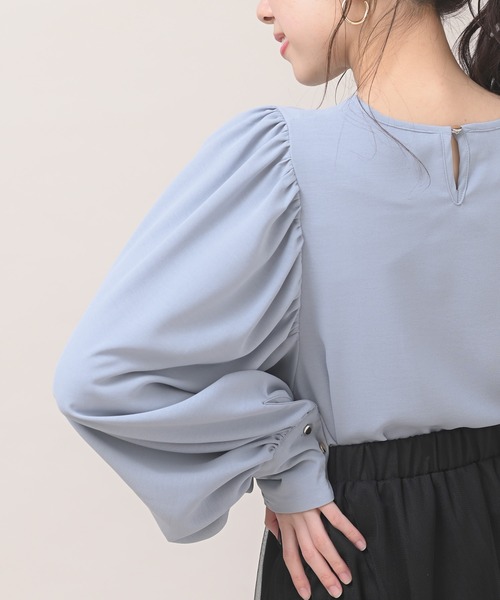 rps(アールピーエス)の「ボリュームスリーブブラウス(シャツ/ブラウス・レディース・オフホワイト/チャコールグレー/グレイッシュブルー・M)」の9枚目の写真