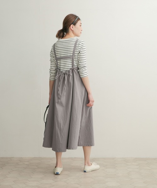 URBAN RESEARCH DOORS（アーバンリサーチドアーズ）の「コットンギャザージャンパースカート（ワンピース・レディース・ライトグレー/ブラック・1）」の12枚目の写真