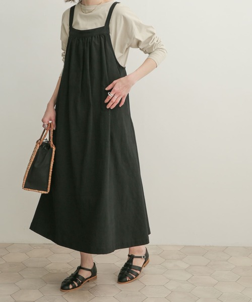 URBAN RESEARCH DOORS（アーバンリサーチドアーズ）の「コットンギャザージャンパースカート（ワンピース・レディース・ライトグレー/ブラック・1）」の14枚目の写真