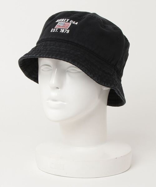 AVIREX（アヴィレックス）の「【WEB&DEPOT限定】バケット ハット / BUCKET HAT 'USA'（ハット・レディース・ブラック/インディゴブルー/オフホワイト/タン・FREE）」の8枚目の写真