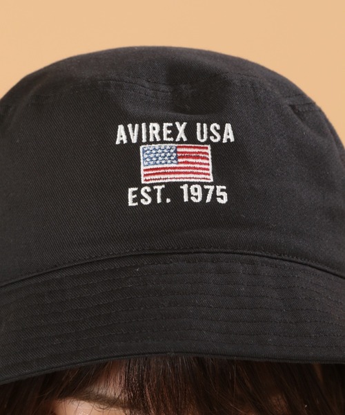 AVIREX（アヴィレックス）の「【WEB&DEPOT限定】バケット ハット / BUCKET HAT 'USA'（ハット・レディース・ブラック/インディゴブルー/オフホワイト/タン・FREE）」の7枚目の写真