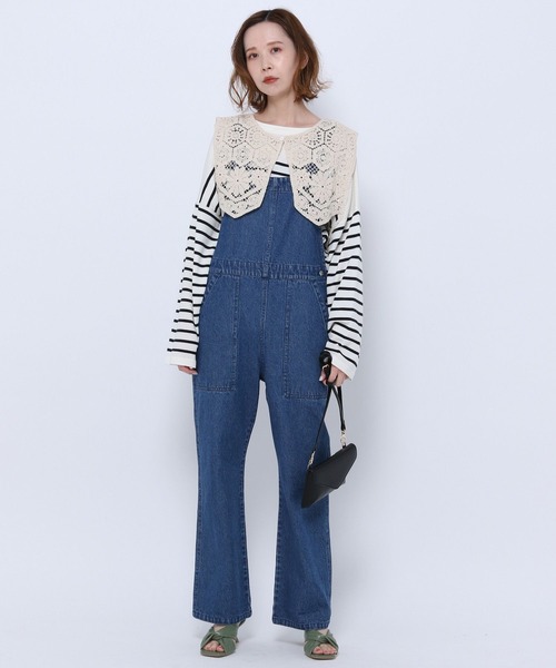 mysty woman(ミスティウーマン)の「2WAY刺繍襟ベスト 274588(ベスト・レディース・ブラック/アイボリー・FREE)」の6枚目の写真