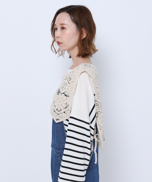 mysty woman(ミスティウーマン)の「2WAY刺繍襟ベスト 274588(ベスト・レディース・ブラック/アイボリー・FREE)」の13枚目の写真