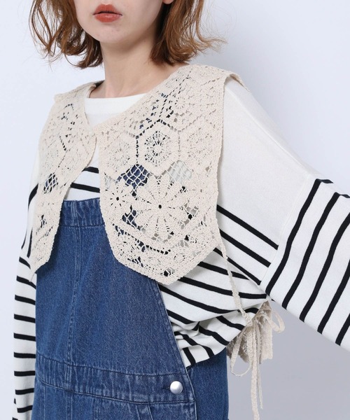 mysty woman(ミスティウーマン)の「2WAY刺繍襟ベスト 274588(ベスト・レディース・ブラック/アイボリー・FREE)」の17枚目の写真