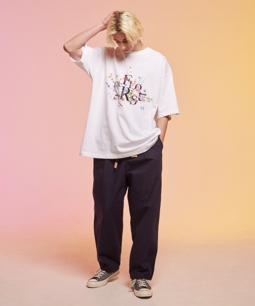 rehacer(レアセル)の「rehacer : The Florist HW Wide T / フローリスト ヘビーウェイト ワイド Tシャツ(Tシャツ/カットソー・メンズ・ブラック/ホワイト・LARGE/X-LARGE/MEDIUM)」の4枚目の写真