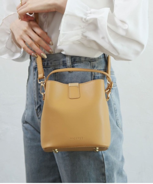 Alite cloth(アリーテクロス)の「2wayバケットショルダーバッグ(ショルダーバッグ・レディース・ホワイト/ブラック/ダークブラウン/イエロー/モカ/ライトブラウン・FREE)」の6枚目の写真