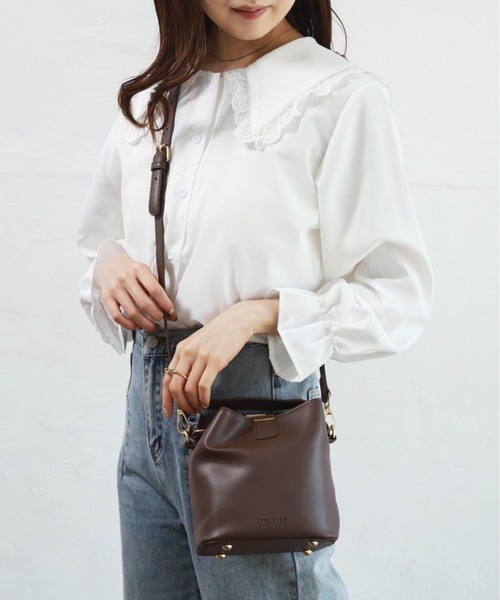 Alite cloth(アリーテクロス)の「2wayバケットショルダーバッグ(ショルダーバッグ・レディース・ホワイト/ブラック/ダークブラウン/イエロー/モカ/ライトブラウン・FREE)」の9枚目の写真