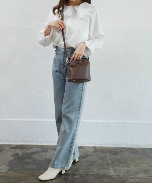 Alite cloth(アリーテクロス)の「2wayバケットショルダーバッグ(ショルダーバッグ・レディース・ホワイト/ブラック/ダークブラウン/イエロー/モカ/ライトブラウン・FREE)」の16枚目の写真