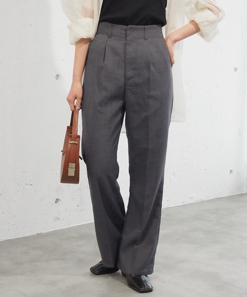 tiptop（ティップトップ）の「【ZOZO限定アイテム】リネンタッチセンタープレスフレアパンツ【2サイズ展開/セットアップ対応】（スラックス・レディース・ブラック/グリーン/アイボリー/ダークオレンジ/グリーン系その他/ダークブラウン/チャコールグレー・S/M）」の18枚目の写真