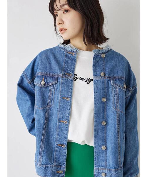 Green　Parks（グリーンパークス）の「ワンポイントロゴロンT（Tシャツ/カットソー・レディース・ブルー/ブラック・FREE）」の4枚目の写真