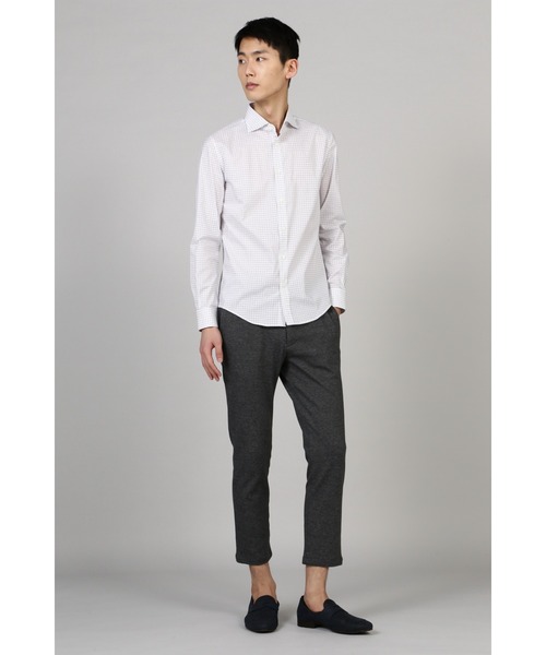 HIGH STREET（ハイストリート）の「HIGH STREET∴サークルプリントカッタウェイシャツ（ビジネスシャツ・メンズ・アイボリー/ベージュ/ネイビー・L/M/LL/S）」の4枚目の写真