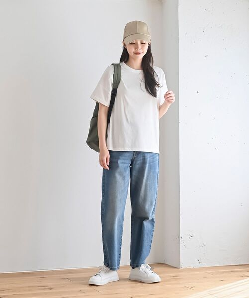 rps(アールピーエス)の「裾ボタンBIGカットTee(Tシャツ/カットソー・レディース・チャコールグレー/ブラック/オフホワイト/グレイッシュベージュ/カーキ/ブルーグリーン/ブルー・M/フリー)」の21枚目の写真