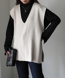 Riberry | 深Vネックニットベスト(ベスト)