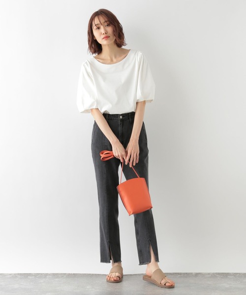 GLOBAL WORK(グローバルワーク)の「快適袖ボリュームプルオーバー/268954(Tシャツ/カットソー・レディース・ホワイト/ライトグリーン/ブラック/ベージュ・MEDIUM/LARGE)」の5枚目の写真