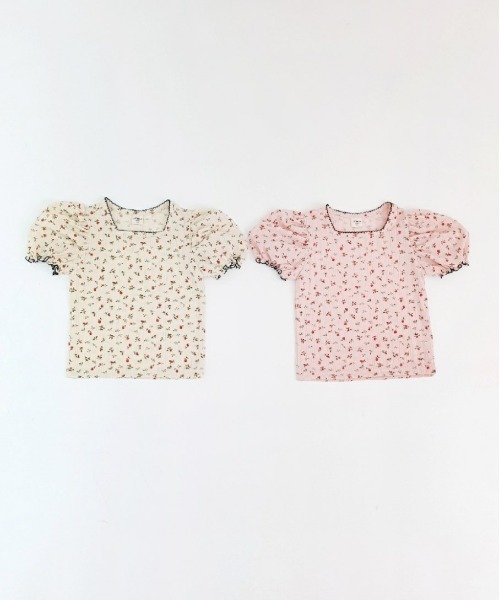 Rora(ローラ)の「ハンス 花柄 パフ袖 Tシャツ (2color)(Tシャツ/カットソー・キッズ・ピンク/イエロー・110cm/100cm/120cm/130cm/140cm/150cm)」の14枚目の写真