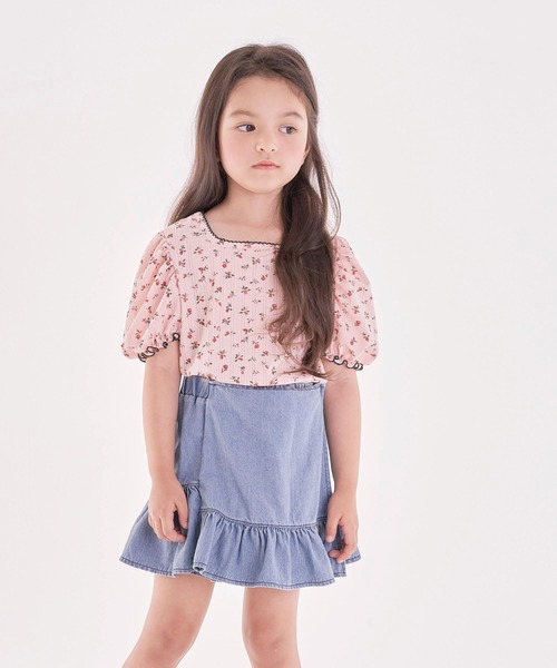 Rora(ローラ)の「ハンス 花柄 パフ袖 Tシャツ (2color)(Tシャツ/カットソー・キッズ・ピンク/イエロー・110cm/100cm/120cm/130cm/140cm/150cm)」の15枚目の写真