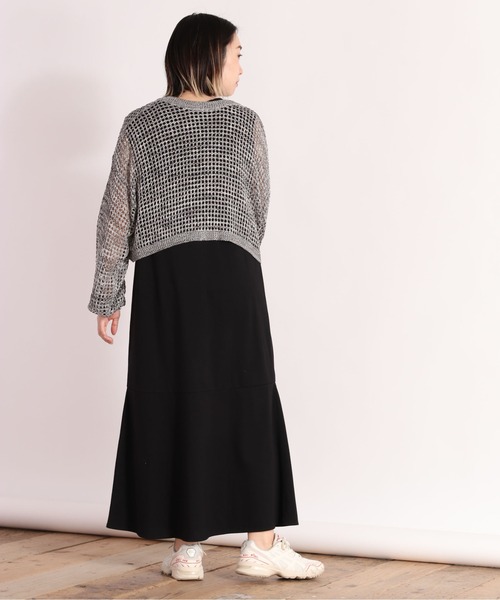 セール】【SET ITEM】2WAYメッシュカーディガン＋ノースリーブ
