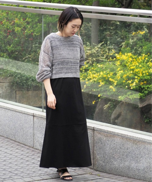 cepo(セポ)の「【SET ITEM】2WAYメッシュカーディガン+ノースリーブワンピース(ワンピース・レディース・ブラック/グレー/オレンジ・M)」の16枚目の写真