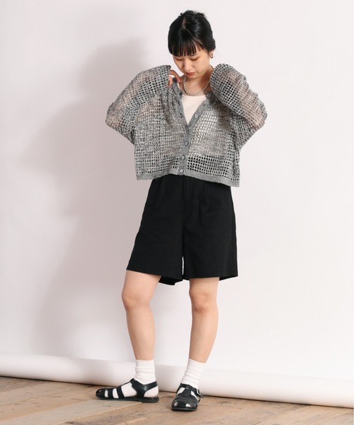 セール】【SET ITEM】2WAYメッシュカーディガン＋ノースリーブ