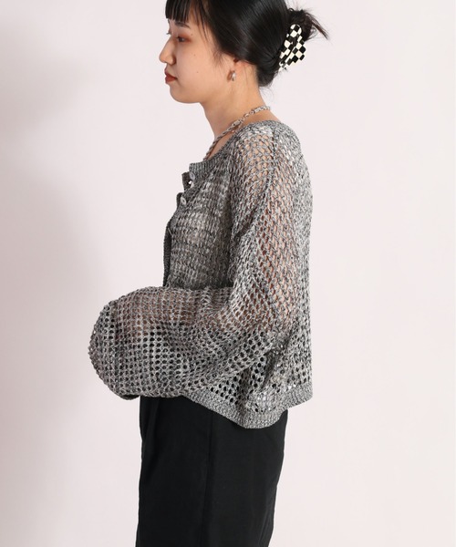 完売商品 DECEMBERMAY 2WAY ワンピース ノースリーブ メッシュ セール】【SET ITEM】2WAYメッシュカーディガン＋ノースリーブ