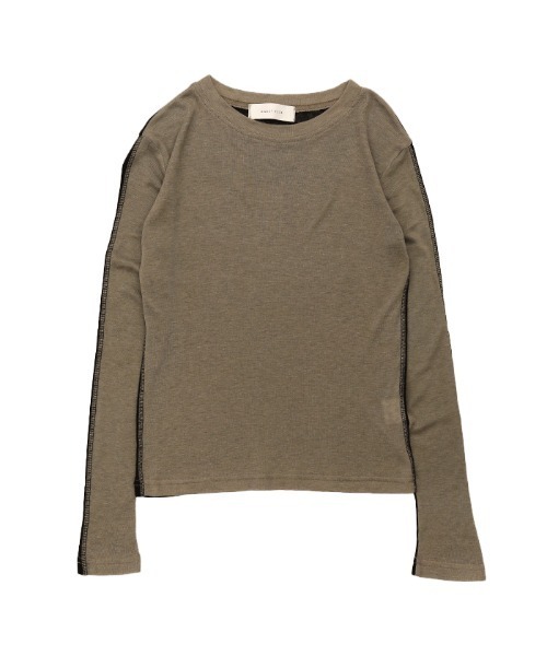 select MOCA(セレクトモカ)の「クルーネックバイカラーシアープルオーバー(Tシャツ/カットソー・レディース・ブラック/オリーブ/ブルー・FREE)」の13枚目の写真