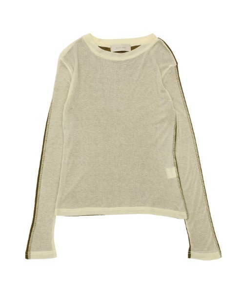 select MOCA(セレクトモカ)の「クルーネックバイカラーシアープルオーバー(Tシャツ/カットソー・レディース・ブラック/オリーブ/ブルー・FREE)」の12枚目の写真