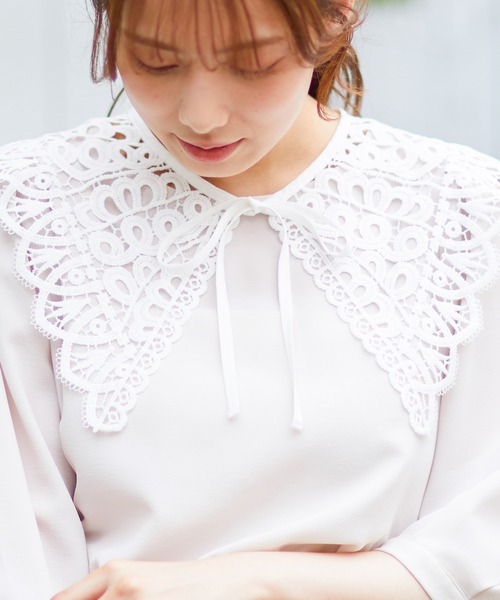 Honeys(ハニーズ)の「付け衿(レース)(付け襟・レディース・ブラック/ホワイト・FREE)」の1枚目の写真