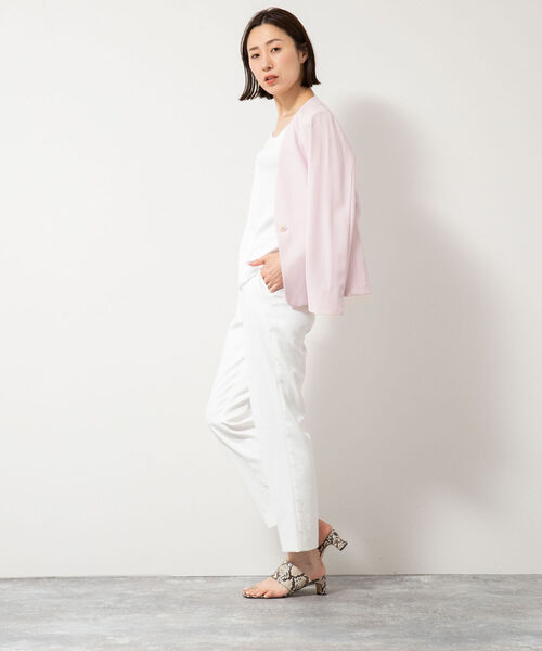 NOLLEY’S(ノーリーズ)の「ウォッシャブル2WAYストレッチVネックジャケット(ノーカラージャケット・レディース・ネイビー/ベージュ/ベビーピンク・38/36/40)」の17枚目の写真