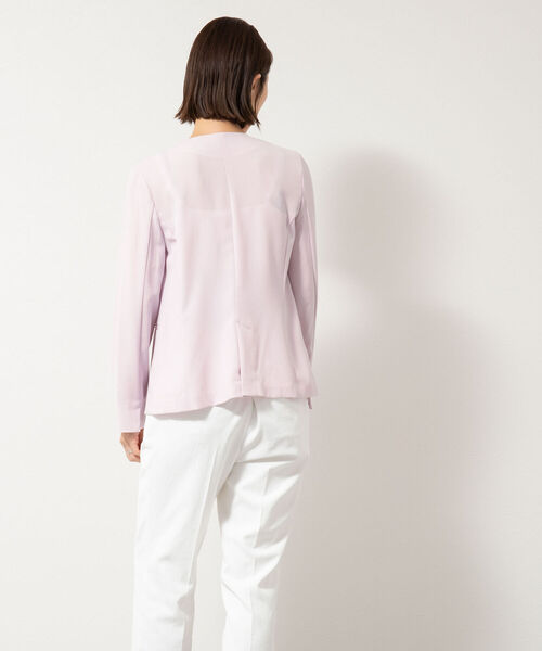 NOLLEY’S(ノーリーズ)の「ウォッシャブル2WAYストレッチVネックジャケット(ノーカラージャケット・レディース・ネイビー/ベージュ/ベビーピンク・38/36/40)」の6枚目の写真