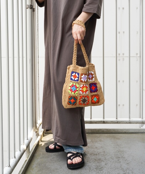 VENCEEXCHANGE（ヴァンスエクスチェンジ）の「クロシェ編みトートバッグ（トートバッグ・レディース・ベージュ/ブラック/オフホワイト・FREE）」の7枚目の写真