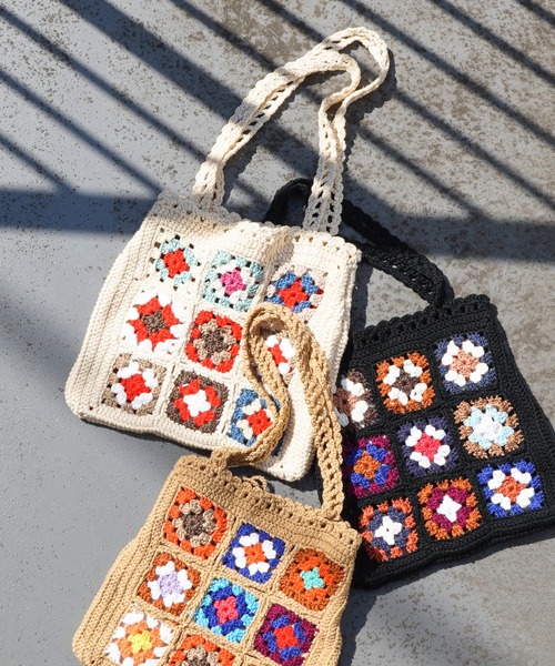 VENCEEXCHANGE（ヴァンスエクスチェンジ）の「クロシェ編みトートバッグ（トートバッグ・レディース・ベージュ/ブラック/オフホワイト・FREE）」の4枚目の写真