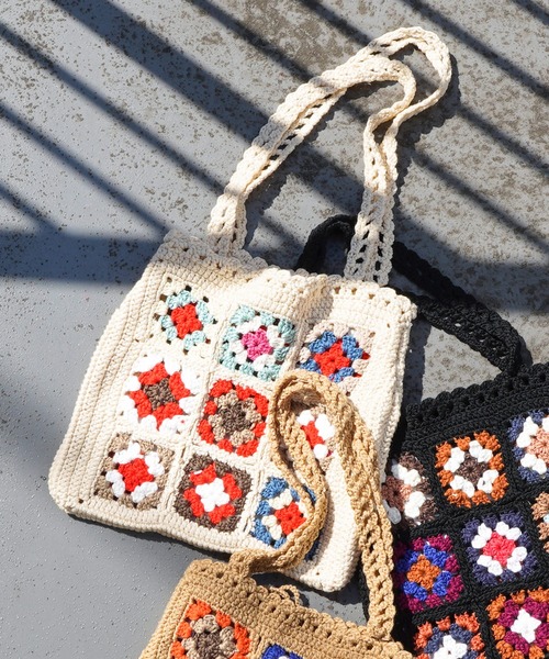 VENCEEXCHANGE（ヴァンスエクスチェンジ）の「クロシェ編みトートバッグ（トートバッグ・レディース・ベージュ/ブラック/オフホワイト・FREE）」の5枚目の写真