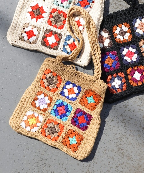 VENCEEXCHANGE（ヴァンスエクスチェンジ）の「クロシェ編みトートバッグ（トートバッグ・レディース・ベージュ/ブラック/オフホワイト・FREE）」の6枚目の写真