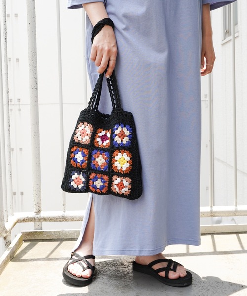 VENCEEXCHANGE（ヴァンスエクスチェンジ）の「クロシェ編みトートバッグ（トートバッグ・レディース・ベージュ/ブラック/オフホワイト・FREE）」の8枚目の写真