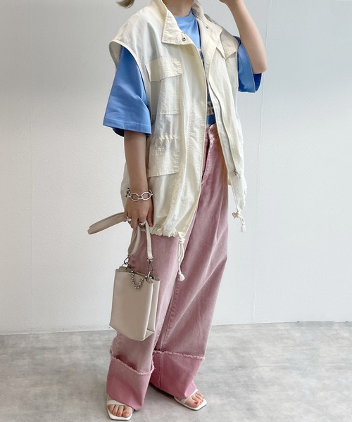 w closet(ダブルクローゼット)の「タイガープリントTee(Tシャツ/カットソー・レディース・オフホワイト/サックスブルー/スミクロ・FREE)」の5枚目の写真