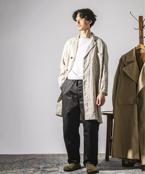 レア 美品 エディフィス×ウールリッチ ミリタリーコート ETSマテリオ 44S セール】【ETS.MATERIAUX / マテリオ】FRENCH WORK LINEN カバーコート