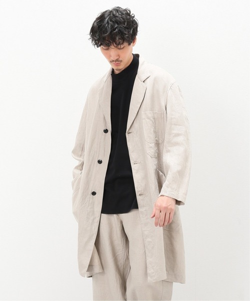 EDIFICE(エディフィス)の「【ETS.MATERIAUX / マテリオ】FRENCH WORK LINEN カバーコート(その他アウター・メンズ・ブラック・1/2)」の15枚目の写真