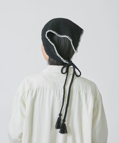 OVERRIDE(オーバーライド)の「OVERRIDE KNIT CHECKER HEADSCARF(その他ヘアアクセサリー・レディース・グリーン/ブラック・FREE)」の6枚目の写真