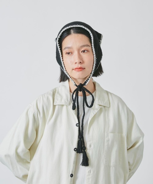 OVERRIDE(オーバーライド)の「OVERRIDE KNIT CHECKER HEADSCARF(その他ヘアアクセサリー・レディース・グリーン/ブラック・FREE)」の8枚目の写真