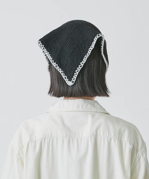 OVERRIDE(オーバーライド)の「OVERRIDE KNIT CHECKER HEADSCARF(その他ヘアアクセサリー・レディース・グリーン/ブラック・FREE)」の9枚目の写真
