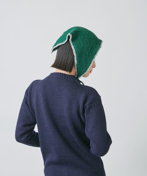 OVERRIDE(オーバーライド)の「OVERRIDE KNIT CHECKER HEADSCARF(その他ヘアアクセサリー・レディース・グリーン/ブラック・FREE)」の17枚目の写真