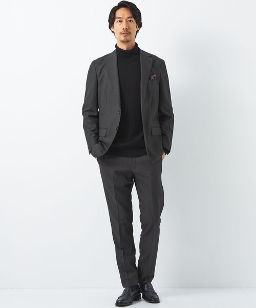 green label relaxing（グリーンレーベルリラクシング）の「シャンブレーサージ 2B RG スーツジャケット（スーツジャケット・メンズ・ダークグレー/モカ・44/46/48/50/42）」の7枚目の写真