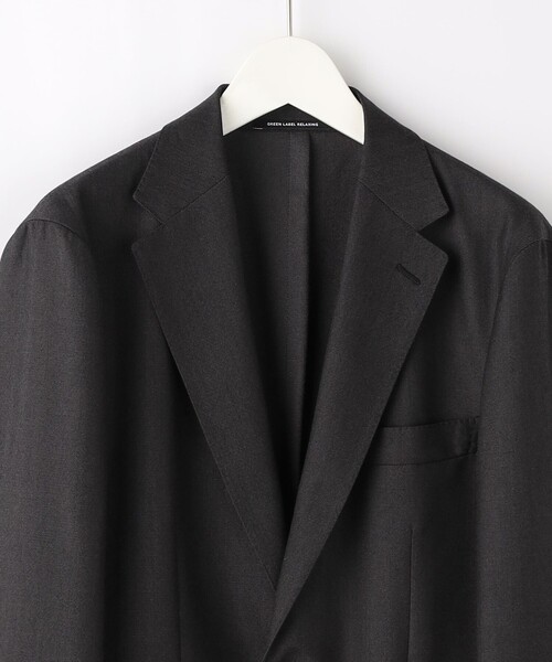 green label relaxing（グリーンレーベルリラクシング）の「シャンブレーサージ 2B RG スーツジャケット（スーツジャケット・メンズ・ダークグレー/モカ・44/46/48/50/42）」の8枚目の写真