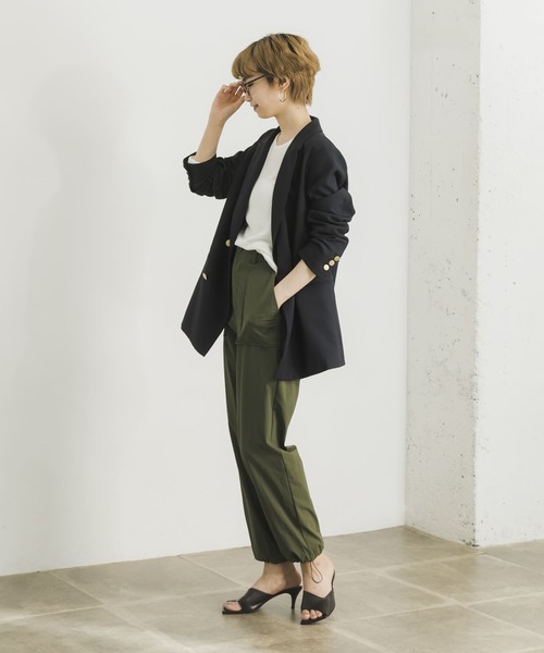 URBAN RESEARCH（アーバンリサーチ）の「ヘムギャザーベイカーパンツ（その他パンツ・レディース・ブラック/カーキ・36/38）」の14枚目の写真