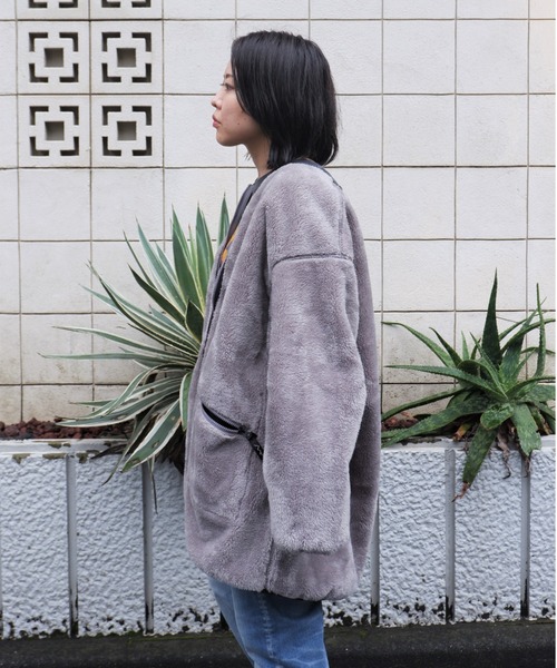 MANASTASH(マナスタッシュ)の「MANASTASH/マナスタッシュ WS BIG FOOT REVERSIBLE COAT ウィメンズビッグフットリバーシブルコート(ノーカラーコート・レディース・オリーブ/シルバー/ブラック・MEDIUM/M)」の5枚目の写真