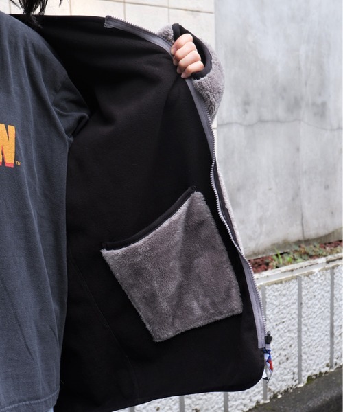 MANASTASH(マナスタッシュ)の「MANASTASH/マナスタッシュ WS BIG FOOT REVERSIBLE COAT ウィメンズビッグフットリバーシブルコート(ノーカラーコート・レディース・オリーブ/シルバー/ブラック・MEDIUM/M)」の12枚目の写真