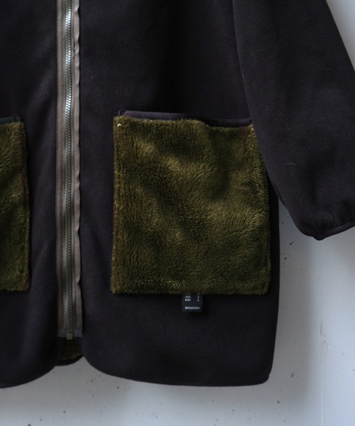 MANASTASH(マナスタッシュ)の「MANASTASH/マナスタッシュ WS BIG FOOT REVERSIBLE COAT ウィメンズビッグフットリバーシブルコート(ノーカラーコート・レディース・オリーブ/シルバー/ブラック・MEDIUM/M)」の16枚目の写真