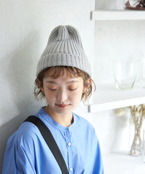 SLOBE IENA(スローブイエナ)の「SLOBE ニットキャップ(ニットキャップ/ビーニー・レディース・オレンジ/グレー/ブラック/カーキ・FREE)」の5枚目の写真