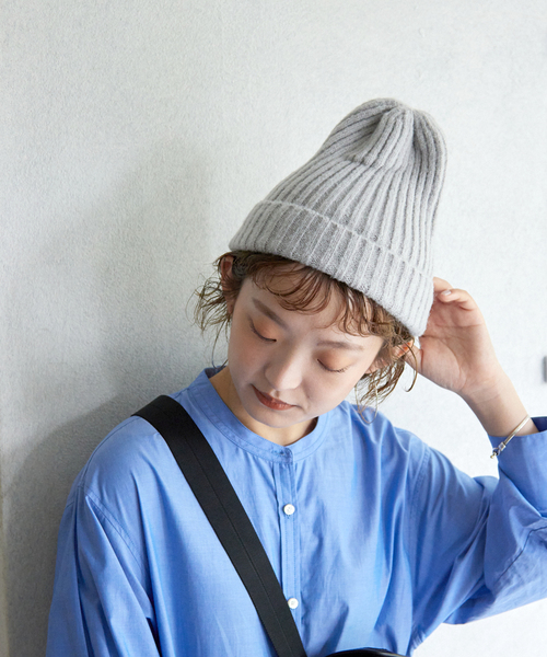 SLOBE IENA(スローブイエナ)の「SLOBE ニットキャップ(ニットキャップ/ビーニー・レディース・オレンジ/グレー/ブラック/カーキ・FREE)」の6枚目の写真